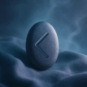 Kenaz – Elder Futhark rune symbol for knowledge and inner light, carved in stone